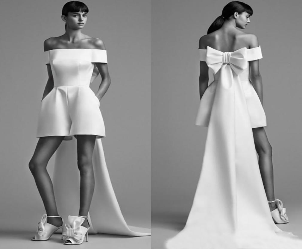 Designer Newest Short Jumpsuits Evening Formal Dresses High Low Satin Back Bow Cheap Formal Prom Party Dress Gowns Robe De Soiree 8450121, White
Designer Newest Short Jumpsuits Evening Formal Dresses High Low Satin Back Bow Cheap Formal Prom Party Dress Gowns Robe De Soiree 8450121, White