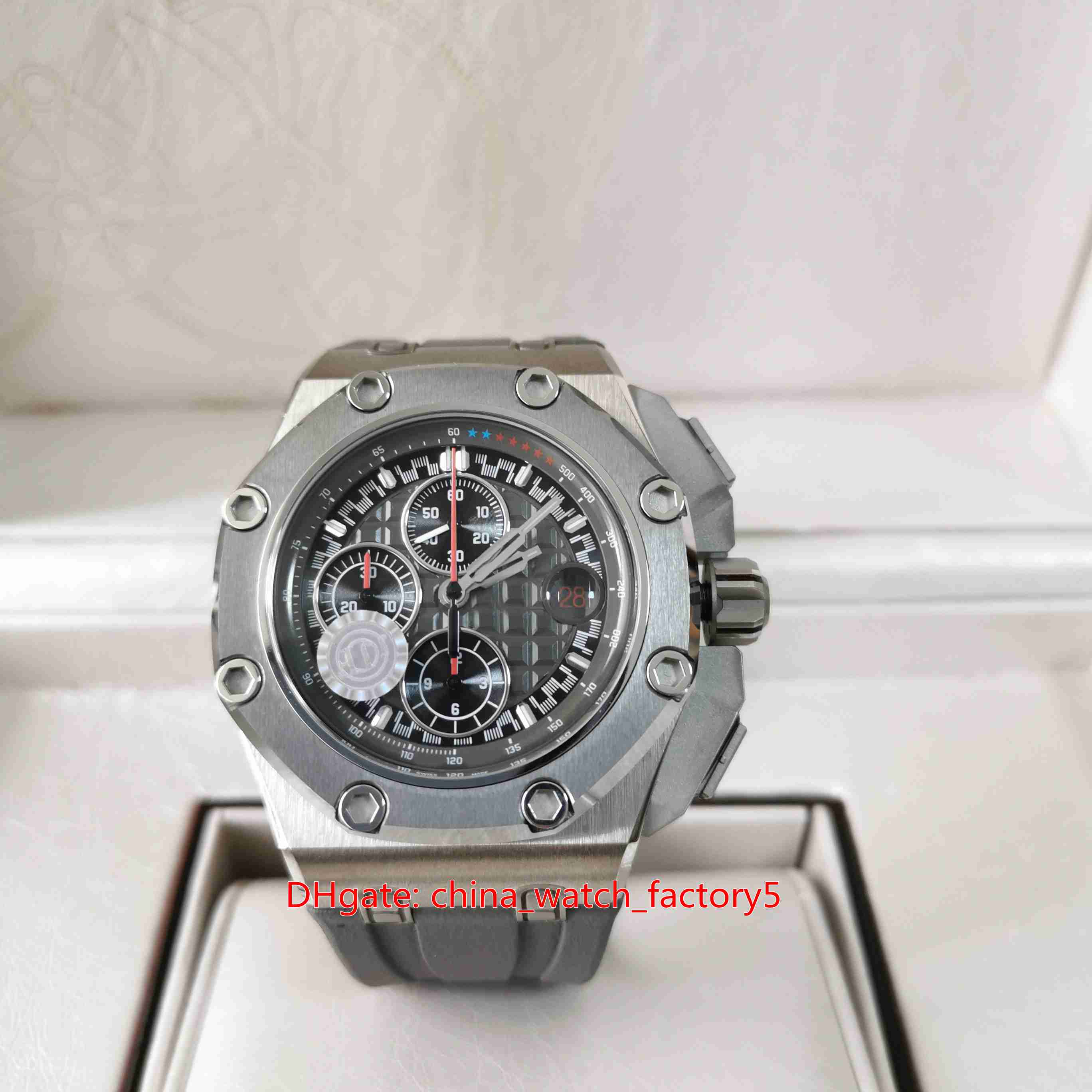 Super Factory Mens Watch 44mm x 14.25mm 26568 Michael Schumacher Titanium Chronograph Watches CAL.3126/3840 Movement Mechanical Automatic Men's Wristwatches, No box papers
Super Factory Mens Watch 44mm x 14.25mm 26568 Michael Schumacher Titanium Chronograph Watches CAL.3126/3840 Movement Mechanical Automatic Men's Wristwatches, No box papers