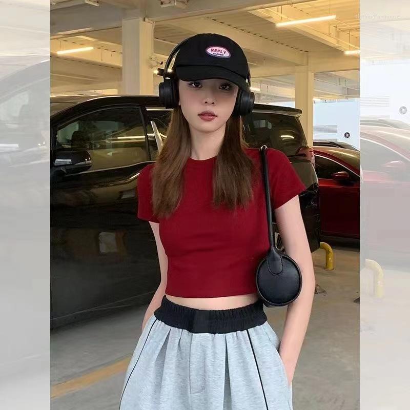 Women' T Shirts Cotton Short-sleeved T-shirt Female Summer 2023 Slim Short Section Showing Belly Button Ins Red Tops Tide
Women' T Shirts Cotton Short-sleeved T-shirt Female Summer 2023 Slim Short Section Showing Belly Button Ins Red Tops Tide