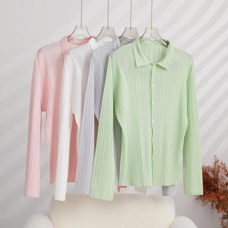 Women's Jackets Shirt Women's Clothing Temperament Lapel Single Breasted Solid Color Long Sleeved Pleated T-shirt Top Trend, Picture color
Women's Jackets Shirt Women's Clothing Temperament Lapel Single Breasted Solid Color Long Sleeved Pleated T-shirt Top Trend, Picture color