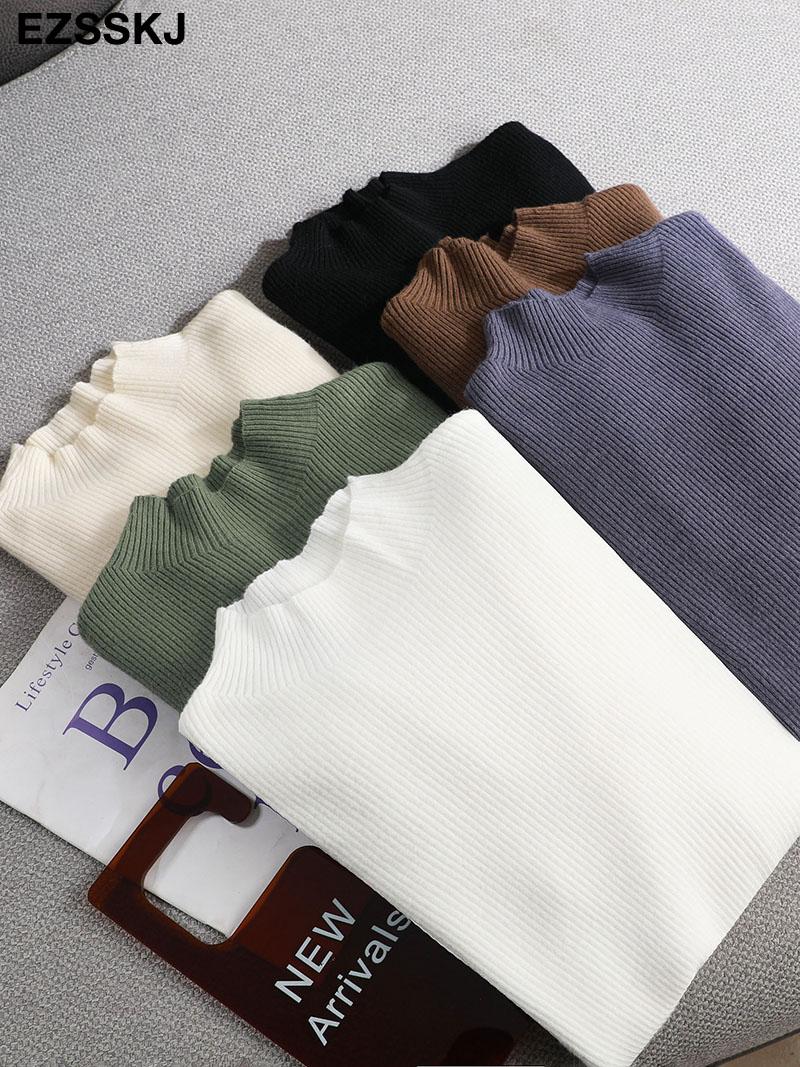 Women's Sweaters High Quality Soft Half-neck Sweater Autumn Winter Pullovers Women 2023 Slim Basic Pullover Jumper, Black 
Women's Sweaters High Quality Soft Half-neck Sweater Autumn Winter Pullovers Women 2023 Slim Basic Pullover Jumper, Black