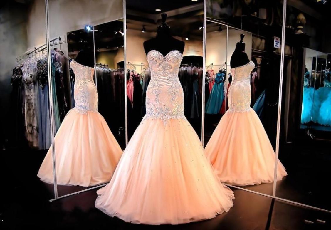 2018 Sexy Evening Dresses Wear Sweetheart Crystal Beads Mermaid Peach Tulle Long Corset Back Formal Vestidos Cheap Prom Party 5223058, Red
2018 Sexy Evening Dresses Wear Sweetheart Crystal Beads Mermaid Peach Tulle Long Corset Back Formal Vestidos Cheap Prom Party 5223058, Red