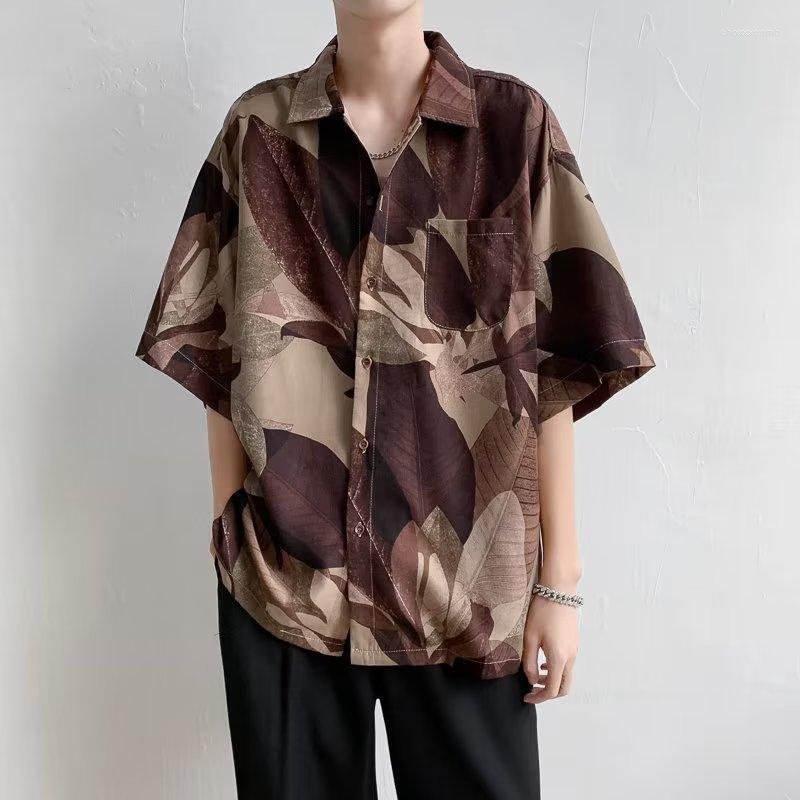 Men's Casual Shirts 2023 Summer Fashion Beach Flower Print Shirt Men Short-sleeved Ice Silk Hawaiian Loose Button Streetwear, Brown
Men's Casual Shirts 2023 Summer Fashion Beach Flower Print Shirt Men Short-sleeved Ice Silk Hawaiian Loose Button Streetwear, Brown