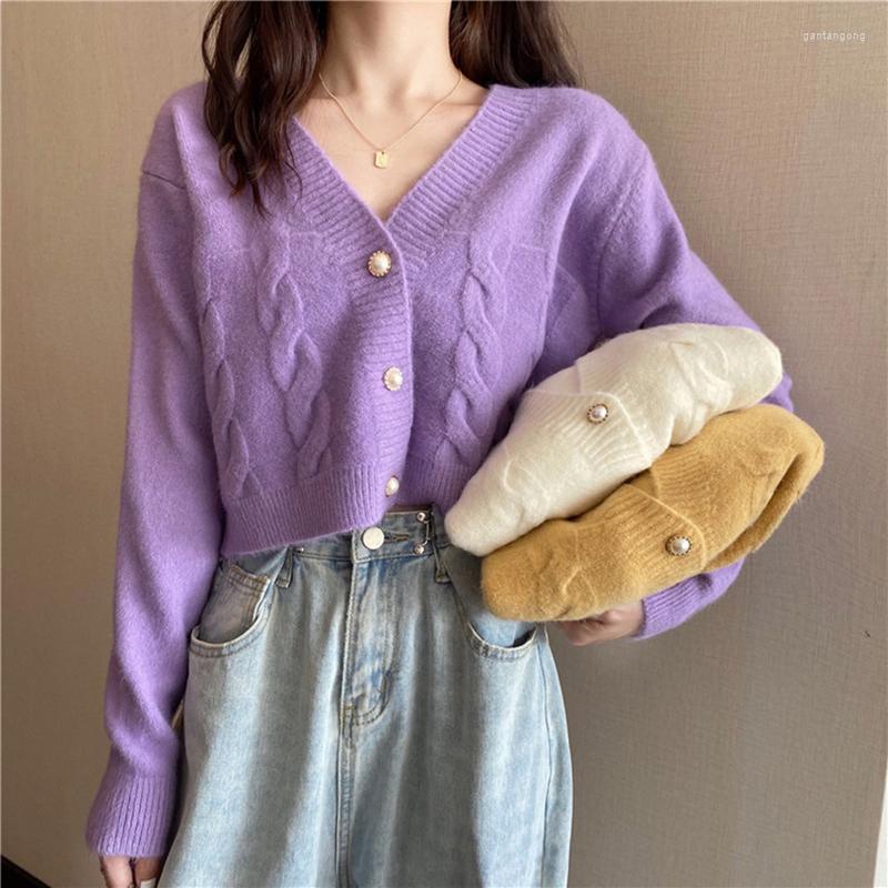 Women' Knits Pearl Buttons Sweater Jacket Women Autumn Cropped V-neck Twist Lady Knitwear 2023 Purple Korean Style Lovely Loose Knit, Green
Women' Knits Pearl Buttons Sweater Jacket Women Autumn Cropped V-neck Twist Lady Knitwear 2023 Purple Korean Style Lovely Loose Knit, Green
