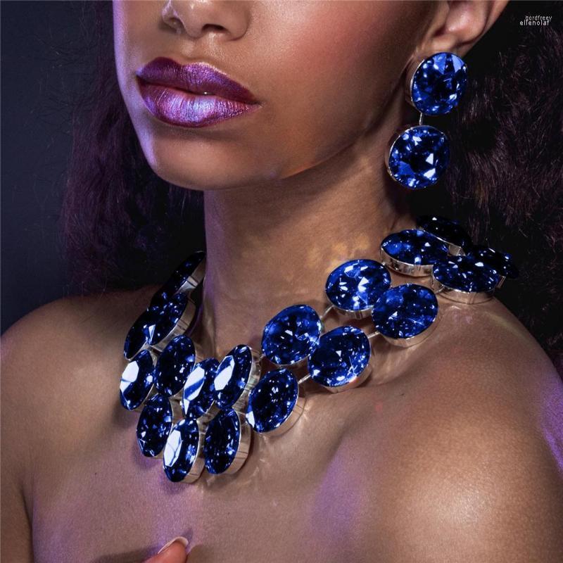 Choker CUIER Glittering 2rows 25mm Big Gemstone Glass Sapphire Women Necklace Huge Jewelry For TV Show Drag Queen Earring Set
Choker CUIER Glittering 2rows 25mm Big Gemstone Glass Sapphire Women Necklace Huge Jewelry For TV Show Drag Queen Earring Set
