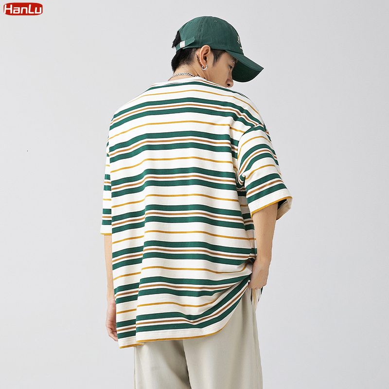Men's TShirts Hip Hop Streetwear Tshirt Striped Oversized TShirt Cotton Loose Short Sleeve T Shirt 2023 Men Women Fashion Summer Tops Tees 230627