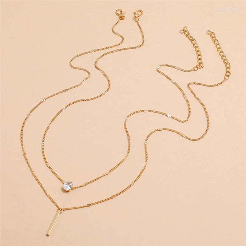 Pendant Necklaces Shiny Water Drop Crystal Necklace Double Layer Clavicle Chain Jewelry For Women Girls Gift
Pendant Necklaces Shiny Water Drop Crystal Necklace Double Layer Clavicle Chain Jewelry For Women Girls Gift