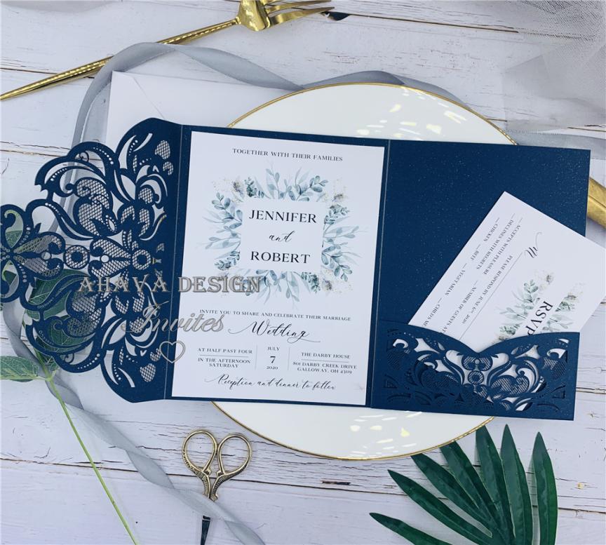 Gorgeous Customizable Navy Laser Cut Wedding Invitation With Belly Band And Tag Respond Card And Envelope1520795, White
Gorgeous Customizable Navy Laser Cut Wedding Invitation With Belly Band And Tag Respond Card And Envelope1520795, White