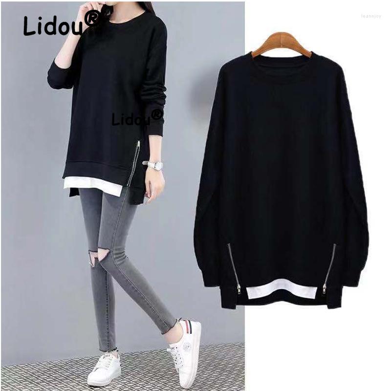Women's Hoodies Korean O Neck Black Zipper Patchwork Tunic Pullover Top Female Casual Loose Long Sleeve Streetwear Sweatshirt Women Clothing
Women's Hoodies Korean O Neck Black Zipper Patchwork Tunic Pullover Top Female Casual Loose Long Sleeve Streetwear Sweatshirt Women Clothing
