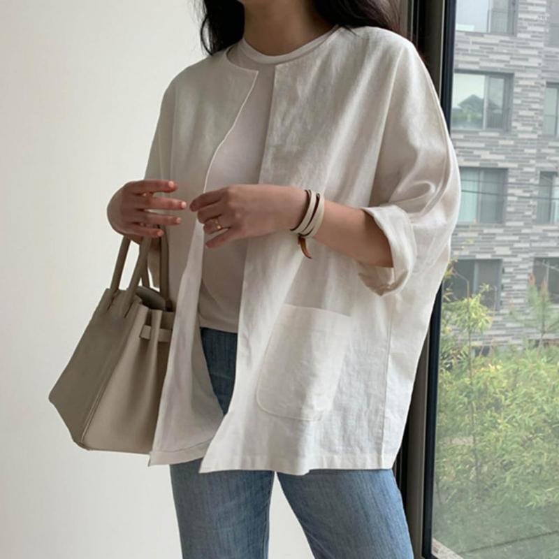 Women' Blouses Summer Women Shirt Coat O-Neck Long Sleeve Open Front Pocket Quick Drying Loose Retro Cardigan Jacket Streetwear Female, Warm white
Women' Blouses Summer Women Shirt Coat O-Neck Long Sleeve Open Front Pocket Quick Drying Loose Retro Cardigan Jacket Streetwear Female, Warm white