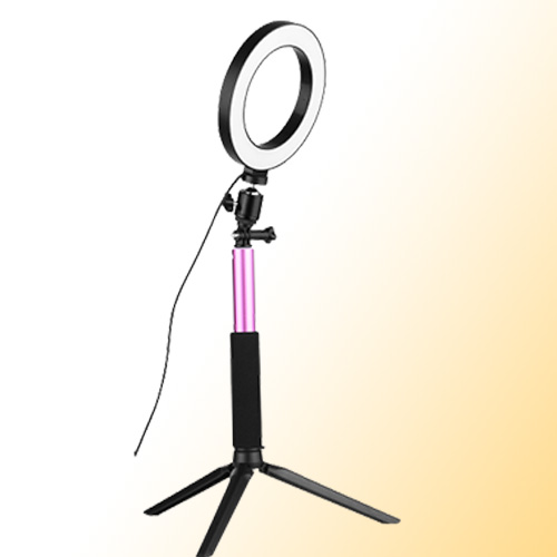 6 Inch Mini LED Ring Light Pography Lamp Dimmable 3 Lighting Modes Mini Desktop Tripod Ballhead for Selfie Pography