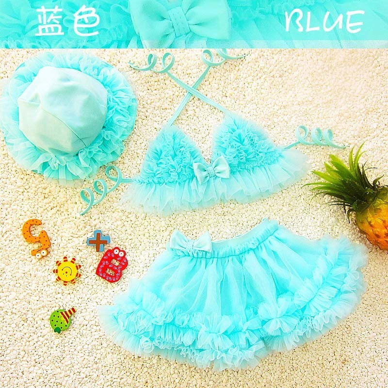 Pajamas Baby Kids Girls Bikini Princess Three Piece Swimming Suit Split Top Skirt Hat Swimwear Summer Beach Children Swimsuit SA4001 230628