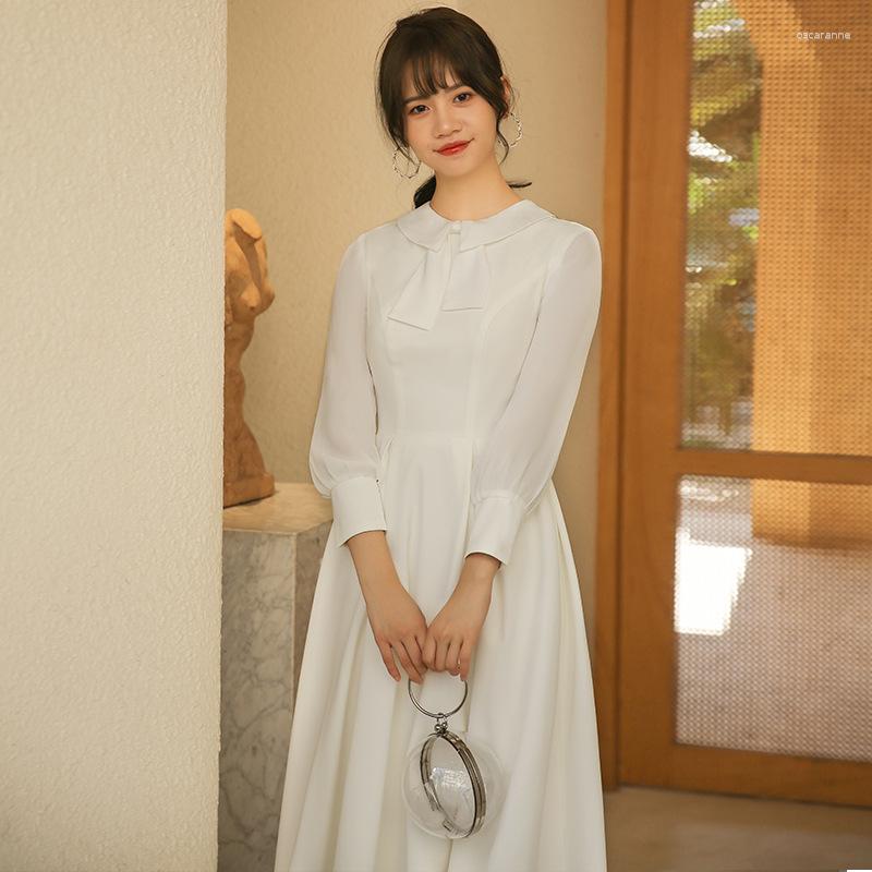 Ethnic Clothing Women French Formal Bridal Dress Round Neck A Line Wedding 2023 Elegant Simple White Satin Long Sleeve Party Gowns
Ethnic Clothing Women French Formal Bridal Dress Round Neck A Line Wedding 2023 Elegant Simple White Satin Long Sleeve Party Gowns