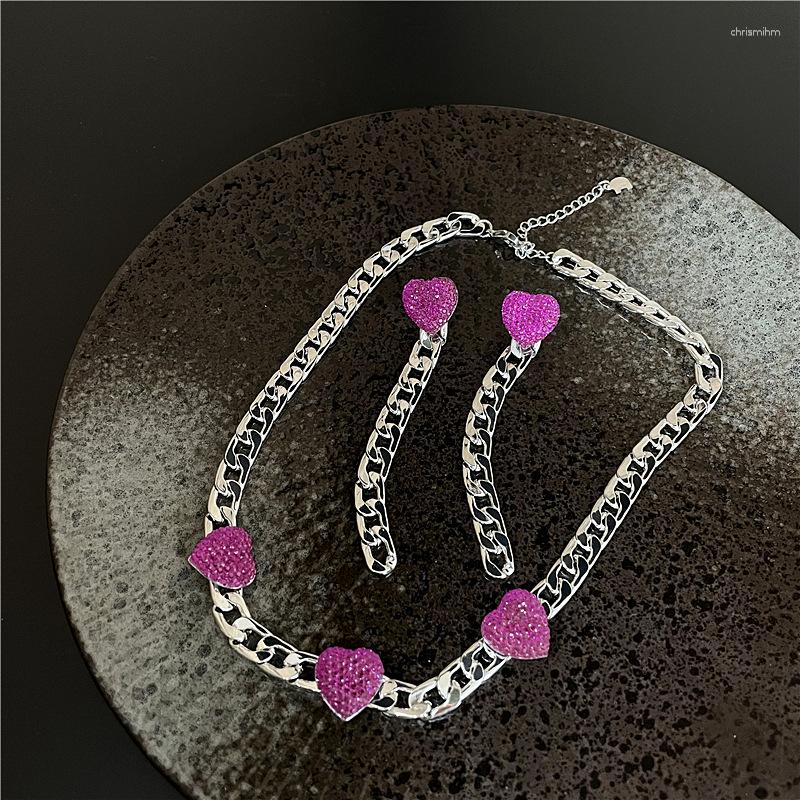 Dangle Earrings Sweet Cool Girl Bright Purple Love Chain Necklace Fashion Temperament Silver Needle Ear Clips Women's Jewelry Accessori
Dangle Earrings Sweet Cool Girl Bright Purple Love Chain Necklace Fashion Temperament Silver Needle Ear Clips Women's Jewelry Accessori
