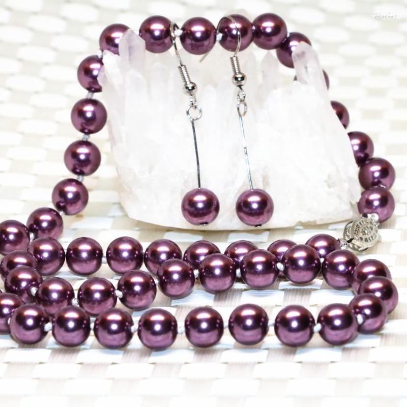 Necklace Earrings Set 8mm Purple Round Simulated-pearl Shell Beads Gifts Weddings Party Jewelry 18inch B2359, Picture shown
Necklace Earrings Set 8mm Purple Round Simulated-pearl Shell Beads Gifts Weddings Party Jewelry 18inch B2359, Picture shown