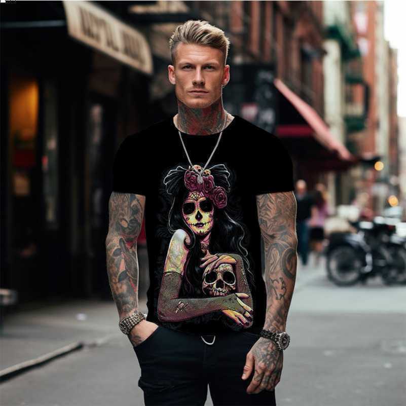 Men's Skull T-shirt 3D Printed Skull Pattern T-shirt Men's Large Short Sleeve Punk Top T-shirt, L622-hbo
Men's Skull T-shirt 3D Printed Skull Pattern T-shirt Men's Large Short Sleeve Punk Top T-shirt, L622-hbo
