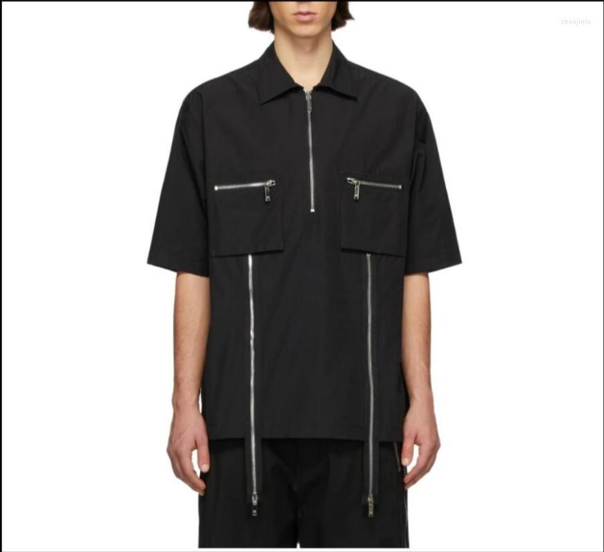 Men' Casual Shirts Spring Custom Made Men' Loose Fashion Short Sleeved Shirt Summer Ribbon Design Multi-zip Stitching Jacket Tops, Black
Men' Casual Shirts Spring Custom Made Men' Loose Fashion Short Sleeved Shirt Summer Ribbon Design Multi-zip Stitching Jacket Tops, Black