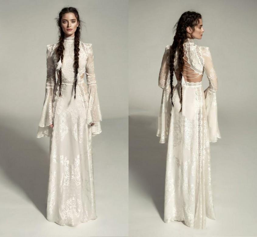 Meital Zano Great Victoria Medieval Wedding Gown with Bell Sleeves Vintage Crochet Lace High Neck Gothic Queen Wedding Dresses9590988, Gold
Meital Zano Great Victoria Medieval Wedding Gown with Bell Sleeves Vintage Crochet Lace High Neck Gothic Queen Wedding Dresses9590988, Gold