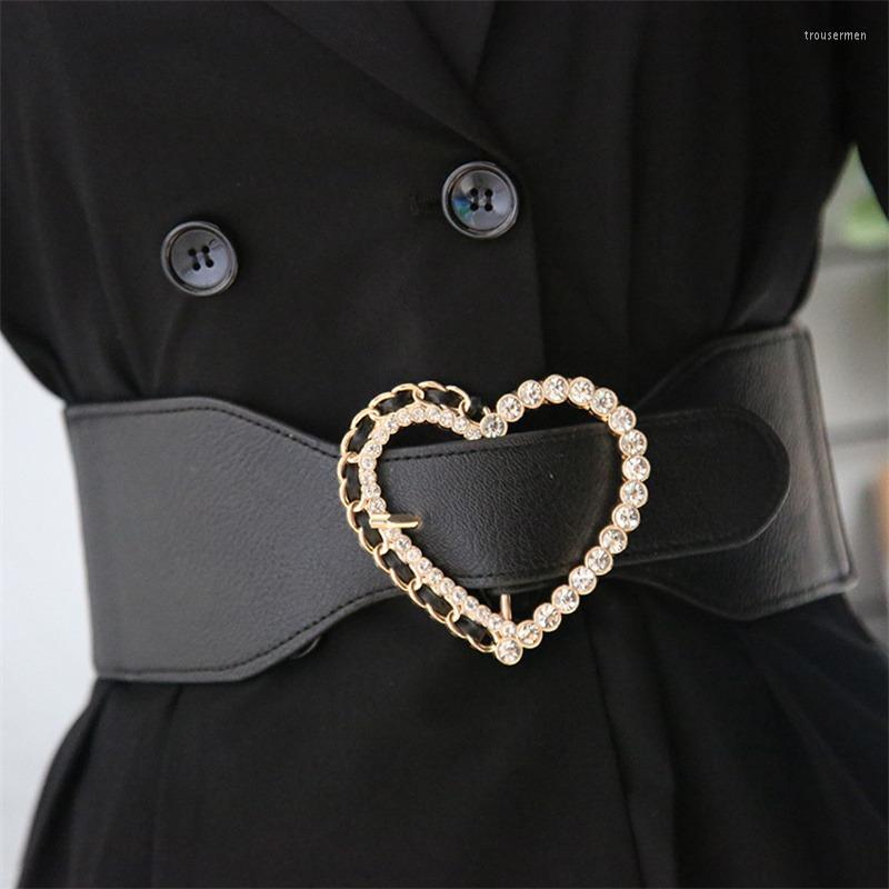 Belts Fashion Elastic Wide Belt For Women Rhinestone Heart Buckle Waist Straps Luxury Designer Brand Coat Dress Decorative Waistband, Black
Belts Fashion Elastic Wide Belt For Women Rhinestone Heart Buckle Waist Straps Luxury Designer Brand Coat Dress Decorative Waistband, Black