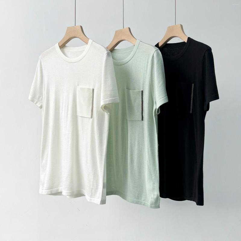 Women's T Shirts 3 Colors Women Knitwear Simple Tshirt Wool Beadings Short Sleeve Loose O-neck Summer 202 Female Knit Tees, White
Women's T Shirts 3 Colors Women Knitwear Simple Tshirt Wool Beadings Short Sleeve Loose O-neck Summer 202 Female Knit Tees, White