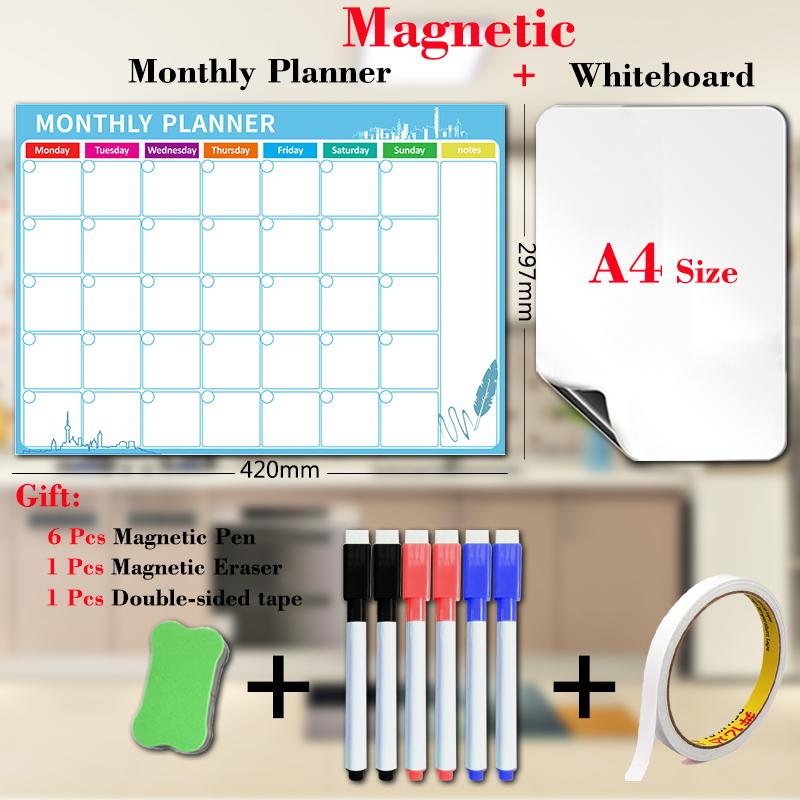 

Clipboards A3 Size Moterm Planner Magnetic White Board for Wall Calendar Daily Schedule Child Whiteboard Home School Dry Erase Board