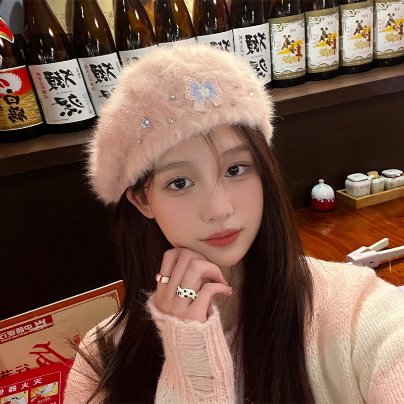 Kawaii Rabbit Hair Beret for Women Autumn and Winter Warm Temperament Socialite Fashion Versatile Bow Painter Cap Cute Berets
Kawaii Rabbit Hair Beret for Women Autumn and Winter Warm Temperament Socialite Fashion Versatile Bow Painter Cap Cute Berets