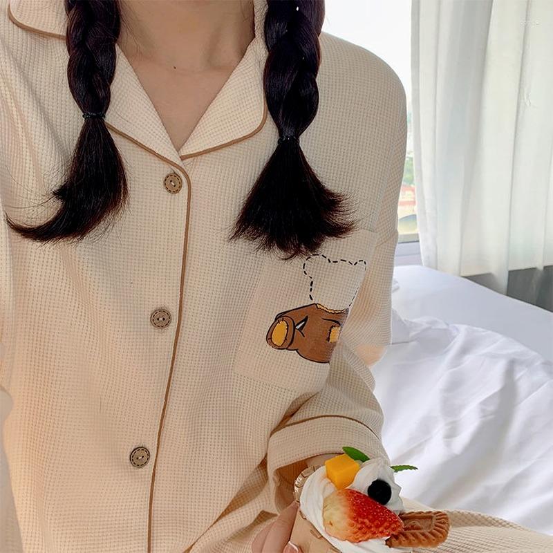 Women's Sleepwear QWEEK Autumn Clothes Women Two Piece Sets Kawaii Bear Waffle Cotton Pajamas Spring Pyjamas Girls Home Suit Pijamas
Women's Sleepwear QWEEK Autumn Clothes Women Two Piece Sets Kawaii Bear Waffle Cotton Pajamas Spring Pyjamas Girls Home Suit Pijamas