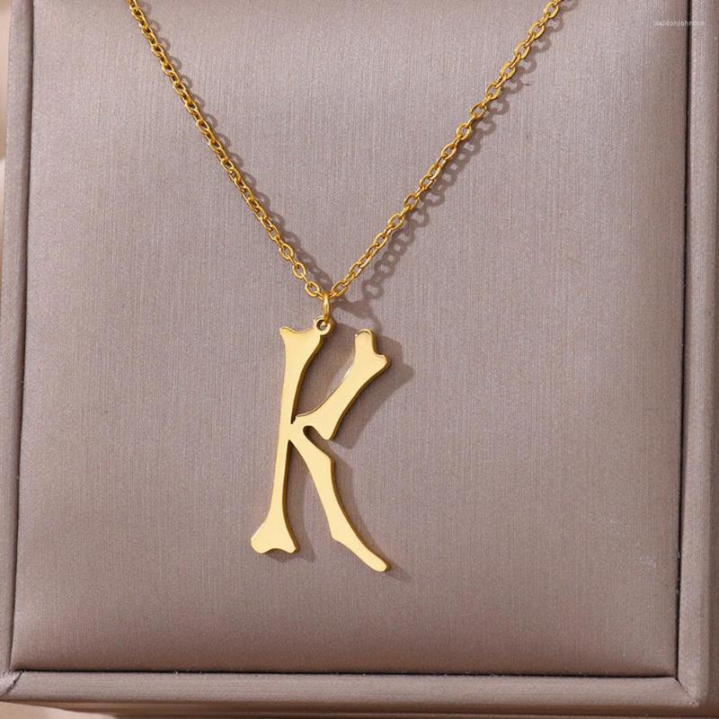 Pendant Necklaces Skeleton Bone Initials Necklace For Women Gold Plated Stainless Steel Letter Alphabet Jewelry
Pendant Necklaces Skeleton Bone Initials Necklace For Women Gold Plated Stainless Steel Letter Alphabet Jewelry