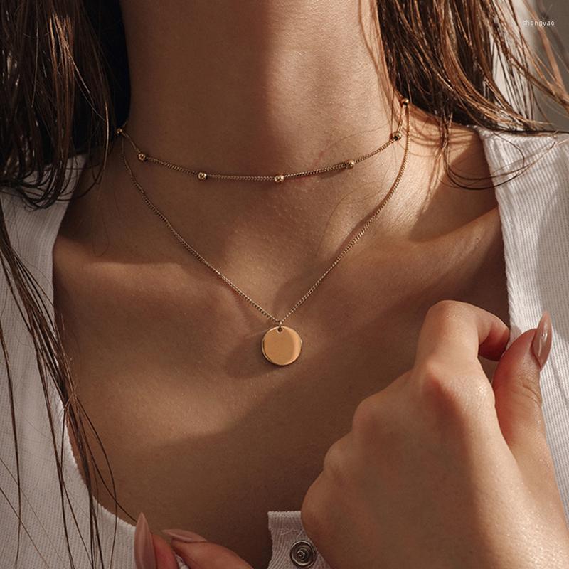 Chains 925 Sterling Silver Double-Layer Bead Necklace Women's Summer Collarbone Chain Round Pendant Vintage Fashion Jewelry
Chains 925 Sterling Silver Double-Layer Bead Necklace Women's Summer Collarbone Chain Round Pendant Vintage Fashion Jewelry
