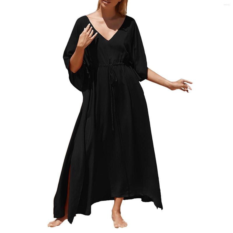 Women's Swimwear Women Drawstring Waists Knot Dress V Neck Split Fork Beach Wrap Bikini, Red
Women's Swimwear Women Drawstring Waists Knot Dress V Neck Split Fork Beach Wrap Bikini, Red