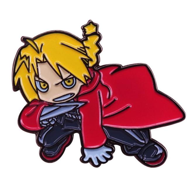 

Cartoon Fullmetal Alchemist Pin Badge On Backpack Funny Brooch Pins For Clothes Broche For Women Girl Schoolbag3538214, Red