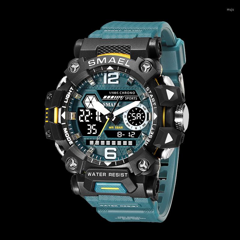 Wristwatches Classic Brand Men For Sports Watch Dual Display Analog Digital LED Electronic Quartz Watches Waterproof Swimming Military, Dark green
Wristwatches Classic Brand Men For Sports Watch Dual Display Analog Digital LED Electronic Quartz Watches Waterproof Swimming Military, Dark green