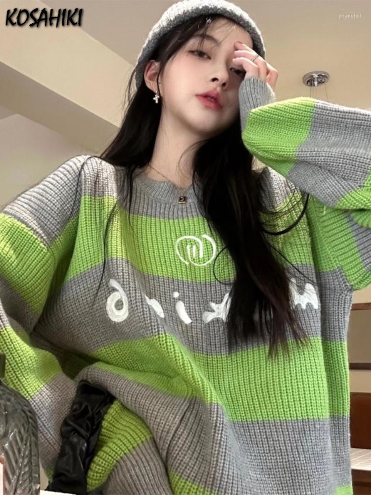 Women's Sweaters Green Striped Pullover Women 2023 Korean Fashion Loose Casual Jumper Y2k Tops Japanese Vintage Knitted Sueter Mujer
Women's Sweaters Green Striped Pullover Women 2023 Korean Fashion Loose Casual Jumper Y2k Tops Japanese Vintage Knitted Sueter Mujer