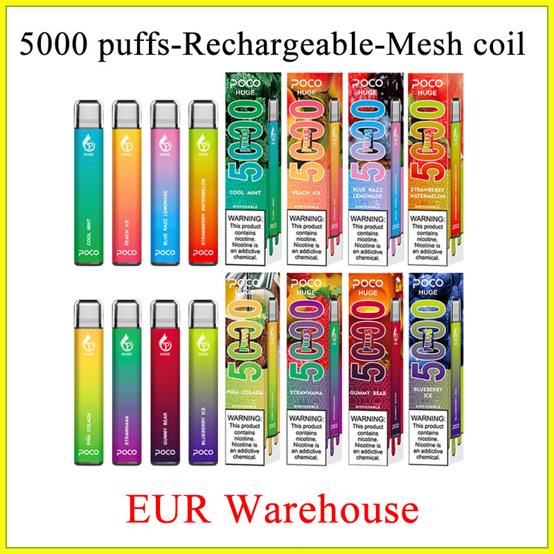 Poco Huge 5000 puffs Electronic Cigarette Disposable vape with 950mah e cigarette battery and 15ml cartridge pod local warehouse 10 flavors
Poco Huge 5000 puffs Electronic Cigarette Disposable vape with 950mah e cigarette battery and 15ml cartridge pod local warehouse 10 flavors