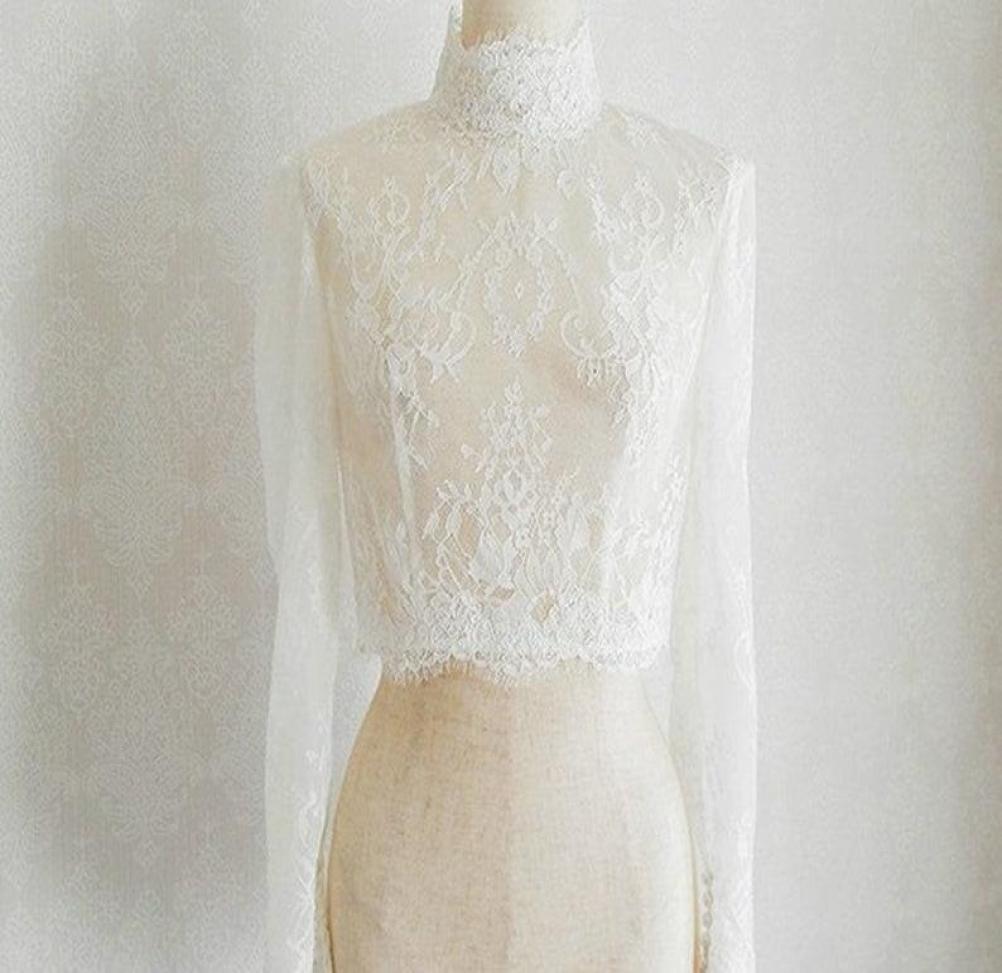 Wraps Jackets Modest Long Sleeve Wedding Jacket High Neck Bolero Shawl White Ivory Lace Bride Coat Custom Size Accessories7329881
Wraps Jackets Modest Long Sleeve Wedding Jacket High Neck Bolero Shawl White Ivory Lace Bride Coat Custom Size Accessories7329881