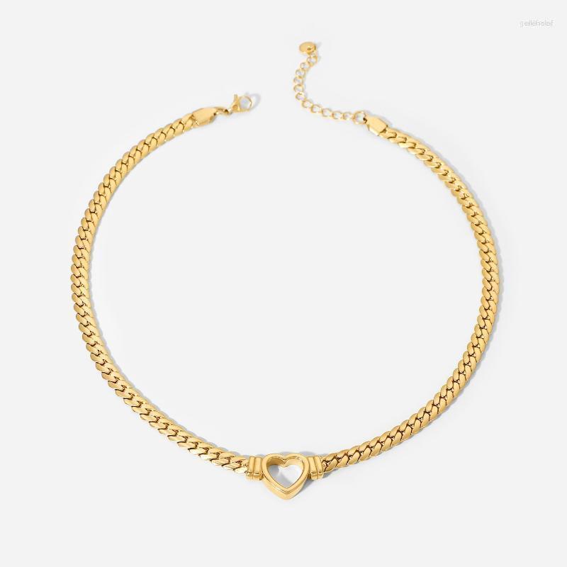 Chains Trend Stainless Steel Cuban Chain Hollow Heart Necklace Wedding 14K Gold Plated Love Pendant For GirlsChains Gord22
Chains Trend Stainless Steel Cuban Chain Hollow Heart Necklace Wedding 14K Gold Plated Love Pendant For GirlsChains Gord22