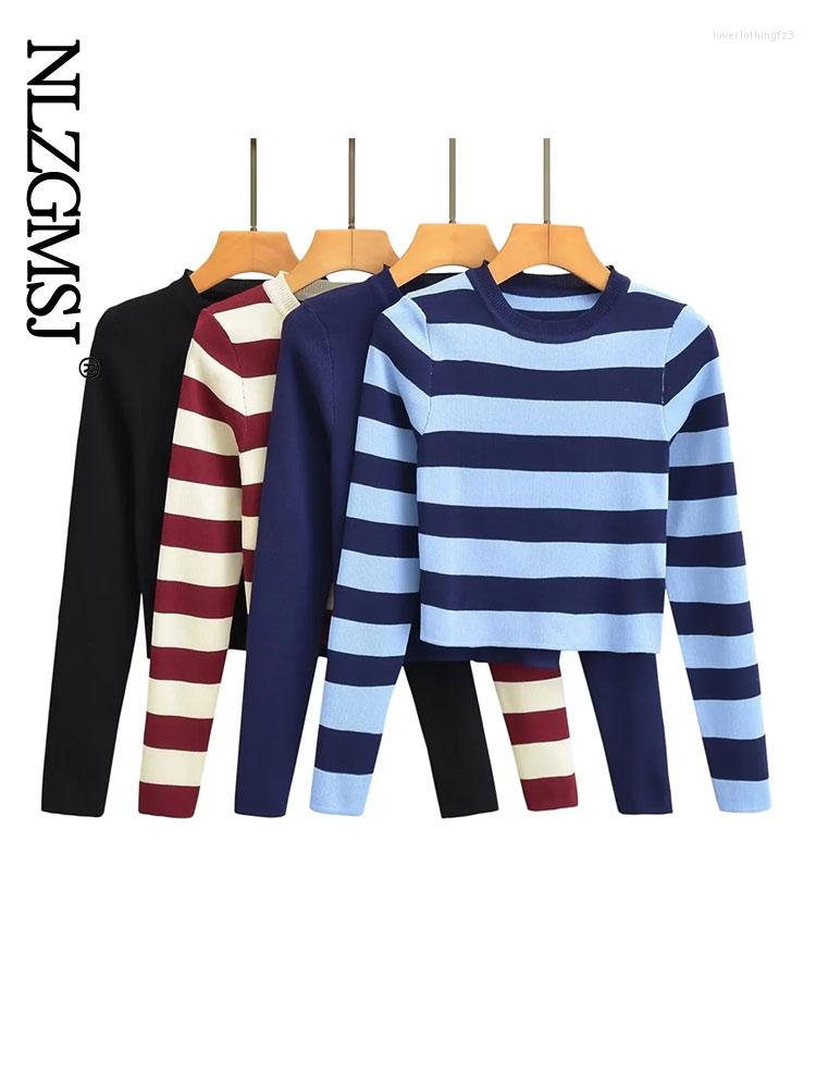 Women' Sweaters Nlzgmsj Autumn Winter Women Short Stripe Round Neck Contrast Color Striped Long Sleeve Knitted Wool Pullovers Tops, Blue
Women' Sweaters Nlzgmsj Autumn Winter Women Short Stripe Round Neck Contrast Color Striped Long Sleeve Knitted Wool Pullovers Tops, Blue