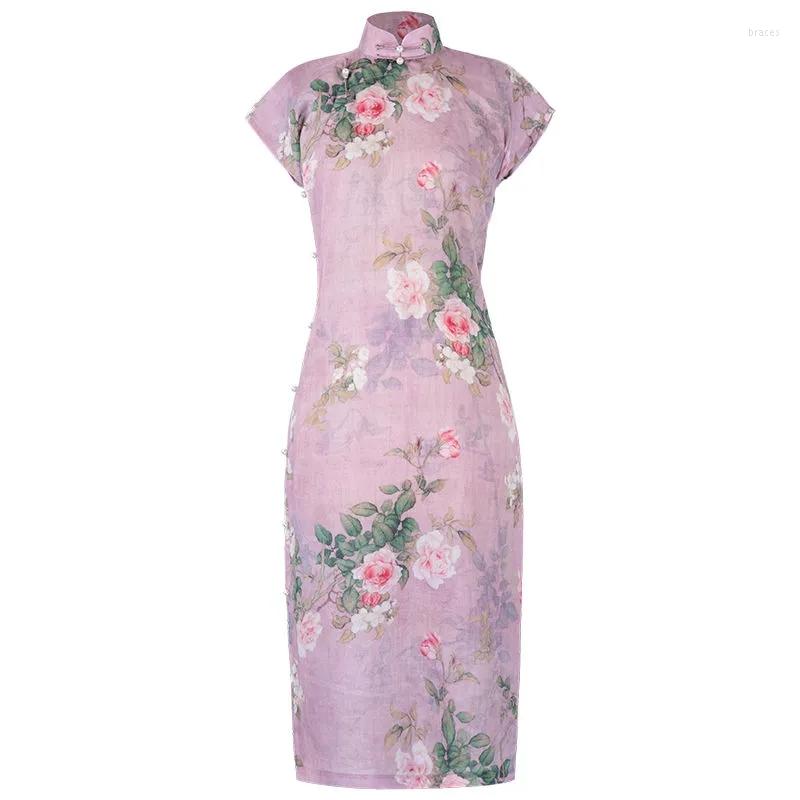 Ethnic Clothing Chinese Style Retro Cheongsam With Printed FlowerImproved Slim-Fit Qipao Low Slit & Stand Collar Elegant Dress
Ethnic Clothing Chinese Style Retro Cheongsam With Printed FlowerImproved Slim-Fit Qipao Low Slit & Stand Collar Elegant Dress