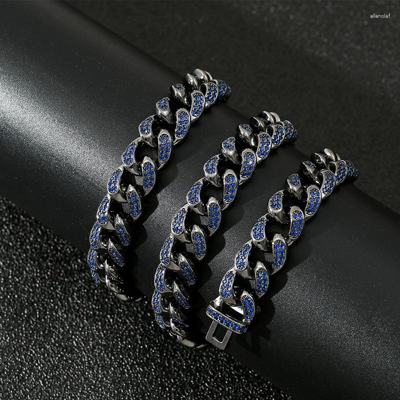 Chains Hip Hop Blue CZ Stone Paved Bling Iced Out Black 12mm Round Cuban Link Chain Necklaces For Men Rapper Jewelry Drop Gord22
Chains Hip Hop Blue CZ Stone Paved Bling Iced Out Black 12mm Round Cuban Link Chain Necklaces For Men Rapper Jewelry Drop Gord22