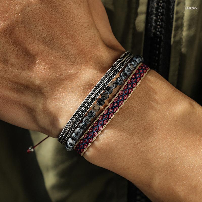 Strand 3Pcs/Set Men's Wrist Bracelets Natural Weathered Agate Beads Tibetan Buddhism Handmade Rope Bracelet Dropshiping
Strand 3Pcs/Set Men's Wrist Bracelets Natural Weathered Agate Beads Tibetan Buddhism Handmade Rope Bracelet Dropshiping