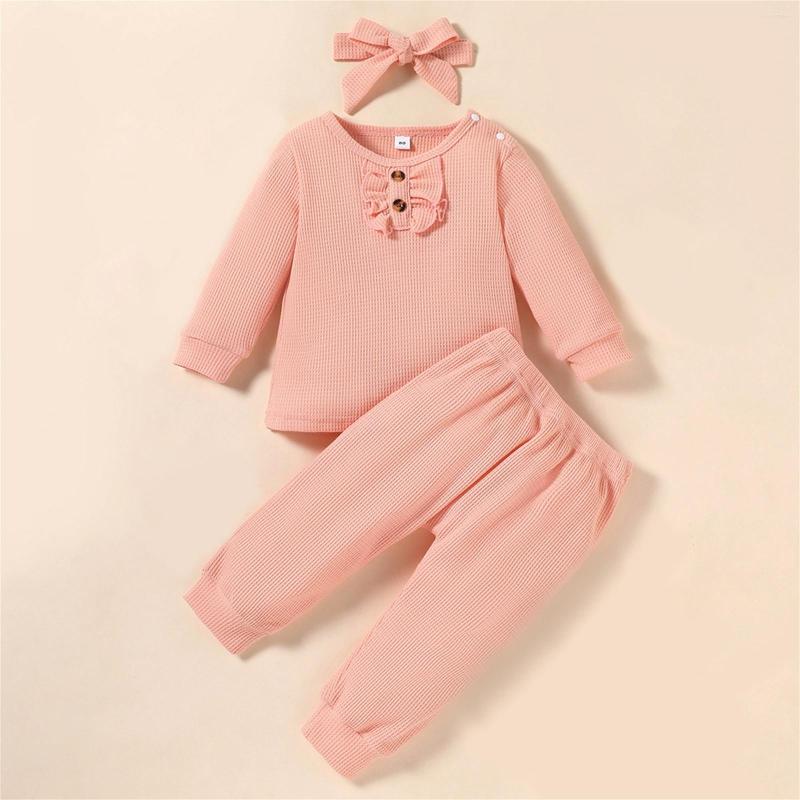 Clothing Sets Born Infant Baby Girls Long Sleeve Solid Blouse Tops Cotton Pants Trousers With Headbands Clothe Pant 7 Outfit, Pink
Clothing Sets Born Infant Baby Girls Long Sleeve Solid Blouse Tops Cotton Pants Trousers With Headbands Clothe Pant 7 Outfit, Pink