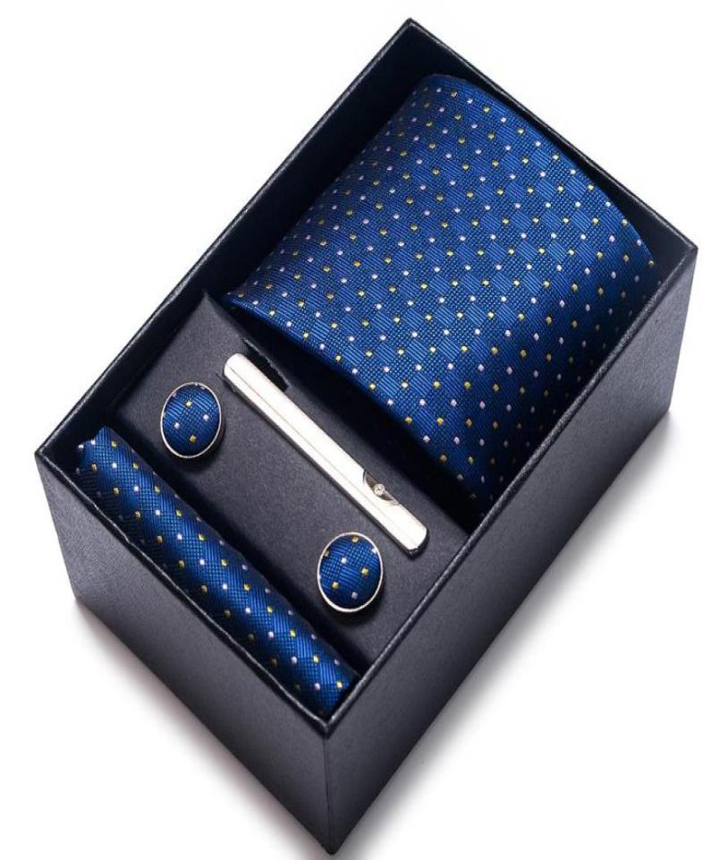 

Bow Ties Factory 65 Colors Est Design Silk Tie Handkerchief Cufflink Set Necktie Box Blue Man Wedding Accessories OfficeBow3549275