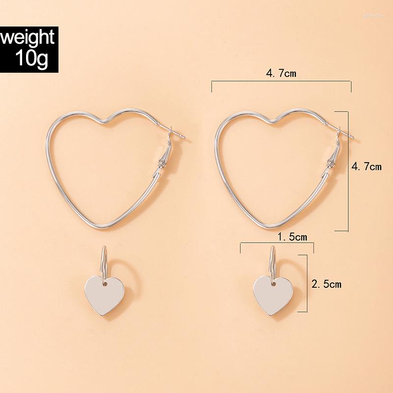Dangle Earrings 2 Pair/set Fashion Love Heart Drop For Women Silver Color Hollow Geometry Female Wedding Jewelry 6180
Dangle Earrings 2 Pair/set Fashion Love Heart Drop For Women Silver Color Hollow Geometry Female Wedding Jewelry 6180