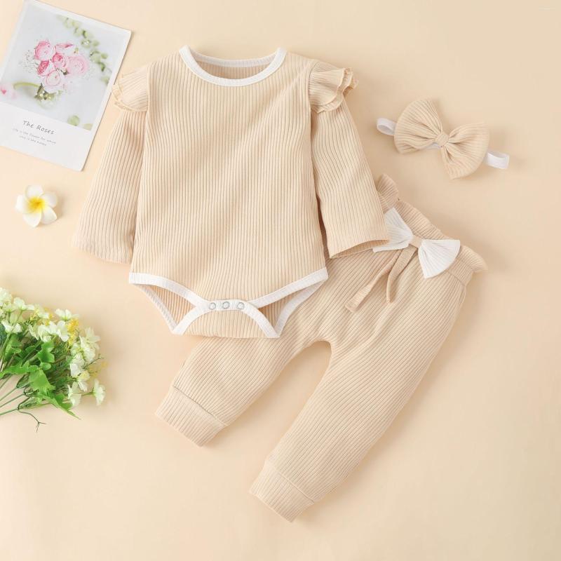 Clothing Sets Spring Autumn Baby Boys Girls Clothes Set Long Sleeve Ribbed Romper Bowknot Pants Headband Outfits Solid Color Three Piece, Beige
Clothing Sets Spring Autumn Baby Boys Girls Clothes Set Long Sleeve Ribbed Romper Bowknot Pants Headband Outfits Solid Color Three Piece, Beige