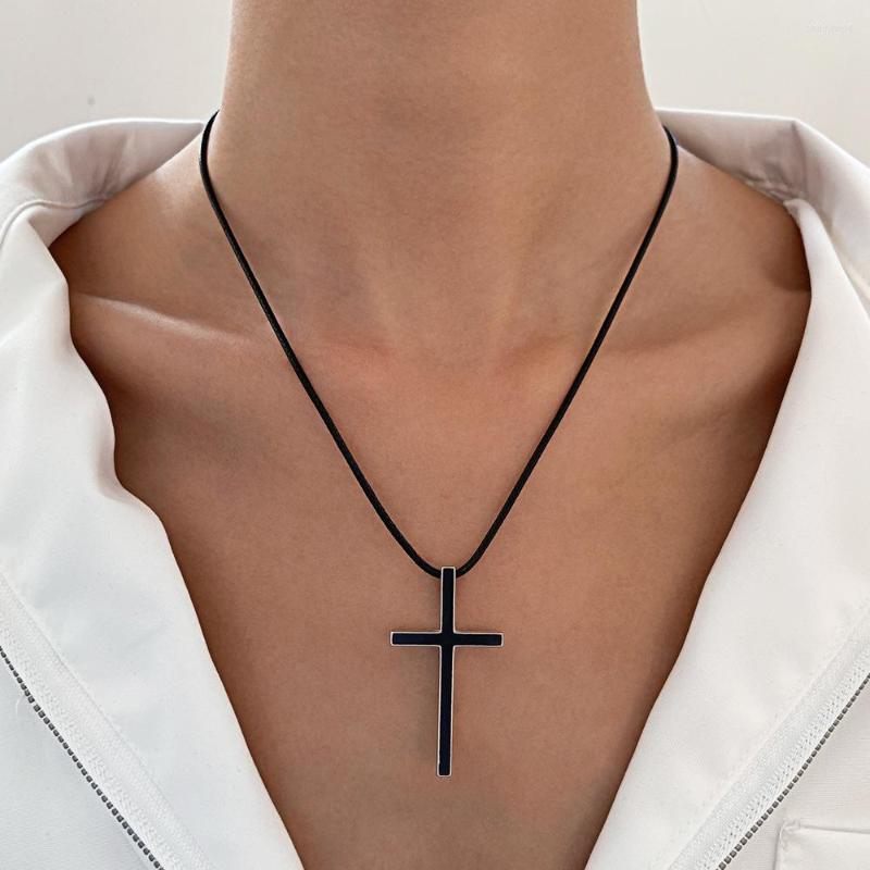 Pendant Necklaces Simple Cross Necklace For Women Men Vintage Black Leather Rope Classic Fashion Jewelry Accessories Gift
Pendant Necklaces Simple Cross Necklace For Women Men Vintage Black Leather Rope Classic Fashion Jewelry Accessories Gift