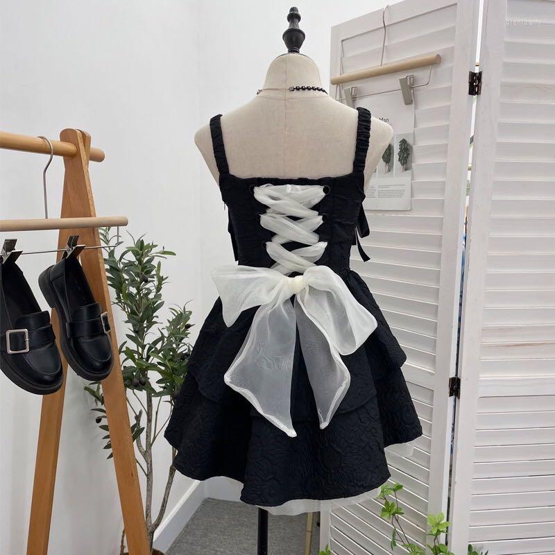Casual Dresses Bow Strap Dress For Women Waistband Puffy Cake Short Mini 2023 Fashion French Black
Casual Dresses Bow Strap Dress For Women Waistband Puffy Cake Short Mini 2023 Fashion French Black