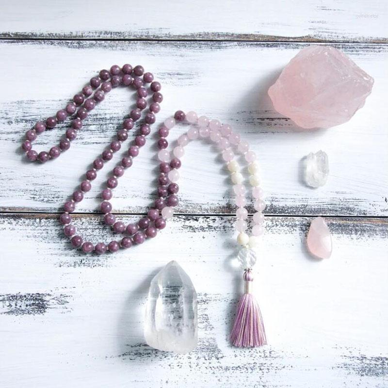 Chains Knotted Mala Beads 108 Lepidolite Rose Quartzs Necklace Yoga Tassel Boho Jewelry For WomenChains Gord22
Chains Knotted Mala Beads 108 Lepidolite Rose Quartzs Necklace Yoga Tassel Boho Jewelry For WomenChains Gord22