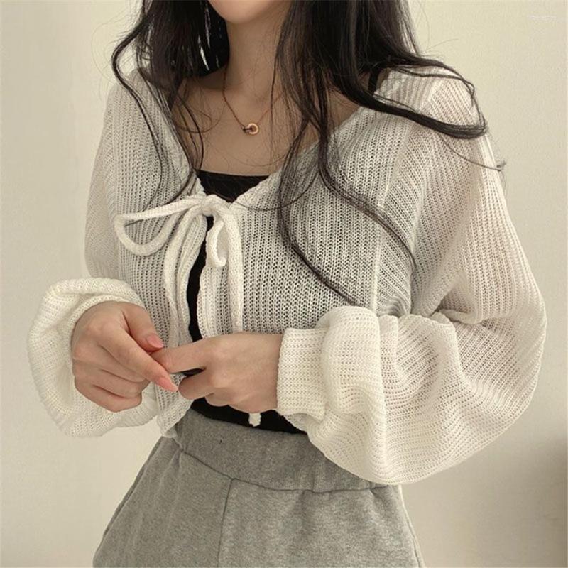 Women's Knits Basic Jackets Women Summer Daily Korean Style Sunscreen Lace-up Lantern Sleeve Trendy Elegant All-match Arrival, Black
Women's Knits Basic Jackets Women Summer Daily Korean Style Sunscreen Lace-up Lantern Sleeve Trendy Elegant All-match Arrival, Black