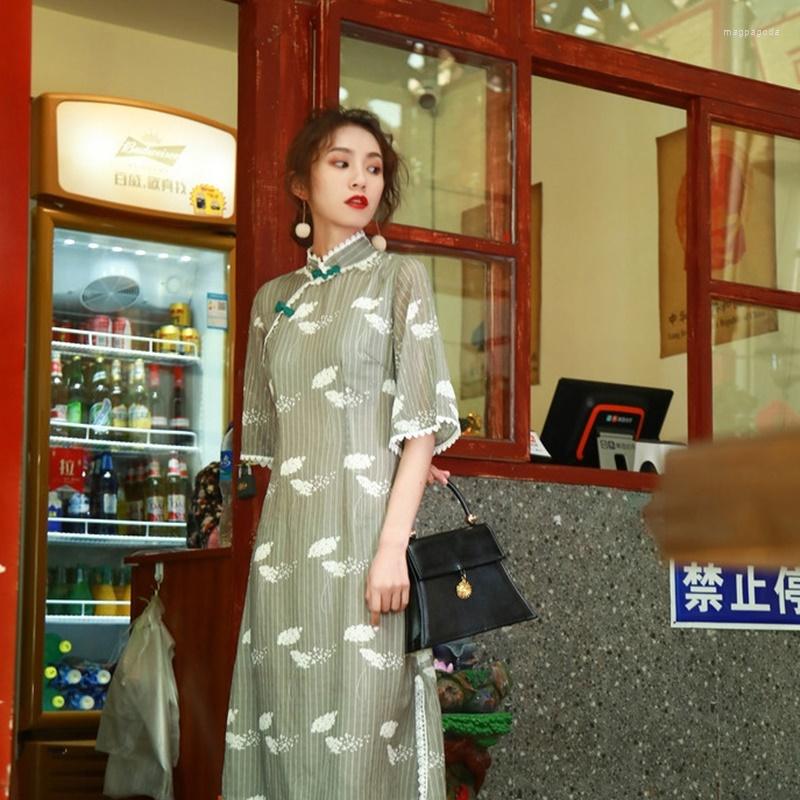 Ethnic Clothing Modern Chinese Cheongsam Qipao Women Shanghai Tang Casual Chiffon Dress Retro Vintage Girls TA1445
Ethnic Clothing Modern Chinese Cheongsam Qipao Women Shanghai Tang Casual Chiffon Dress Retro Vintage Girls TA1445