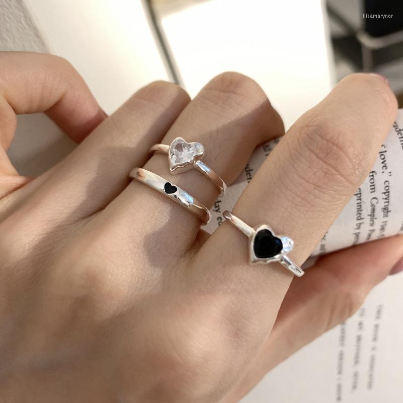 Cluster Rings 925 Sterling Silver Unique Black Heart For Women Fine Jewelry Finger Adjustable Open Vintage Wedding Engagement Ring
Cluster Rings 925 Sterling Silver Unique Black Heart For Women Fine Jewelry Finger Adjustable Open Vintage Wedding Engagement Ring